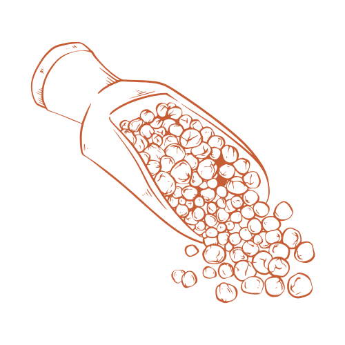 Illustration of a scoop pouring boba pearls