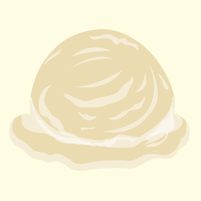 Scoop of jasmine milk tea ice cream with a smooth, creamy texture